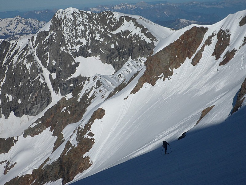 Aiguille des Glaciers : Marco prend de l'altitude