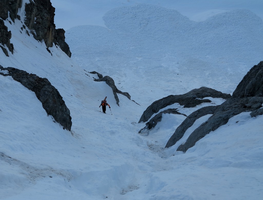 Couloir W : C'est sur, on ne redescendra pas par là