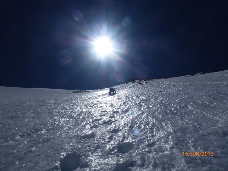 Lee Blanche face N : les 200 derniers mètres, en neige dure vitrifiée ...