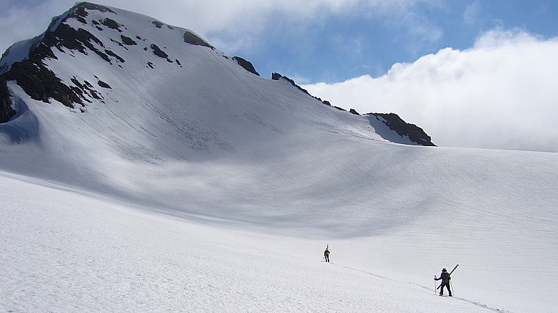 Traversée vers le Pic Bayle : Ca chauffe sérieusement sur ce plateau glaciaire