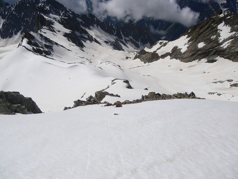 Celse Niere : Vue plongeante depuis le sommet sur le glacier du Rascrouset