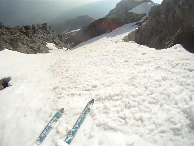 Couloir : Descente vers la piste du Clot