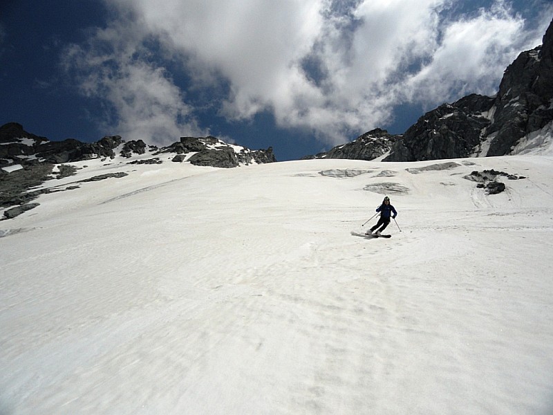 Aiguille de Peclet - traversée : Belle descente sur une neige facile