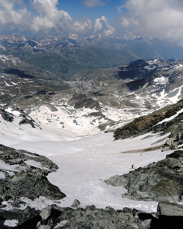 Aiguille de Peclet - traversée : Du sommet de Peclet, face W et Val Thorens