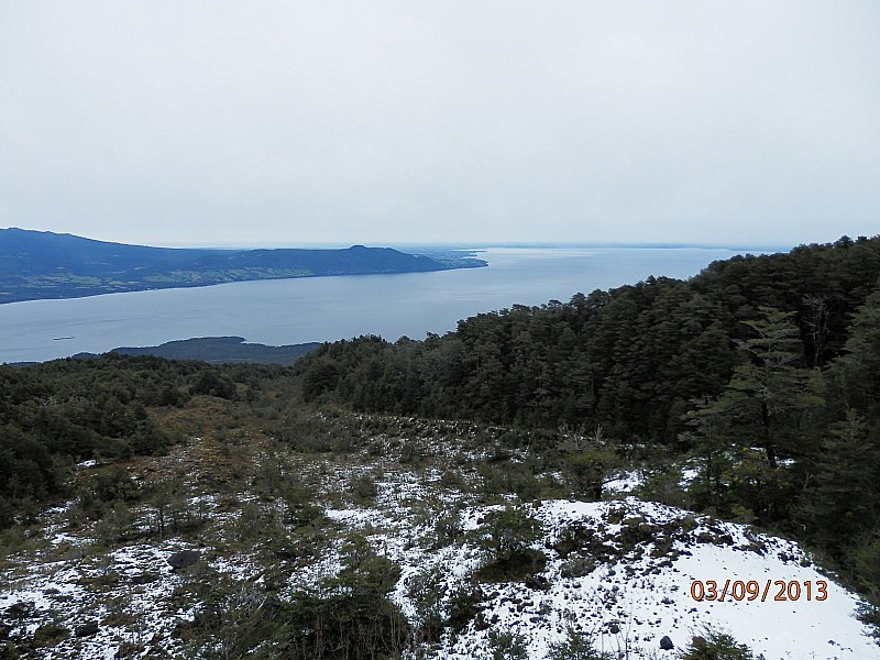 Le lac Llanquihue vu depuis le : bas de la route