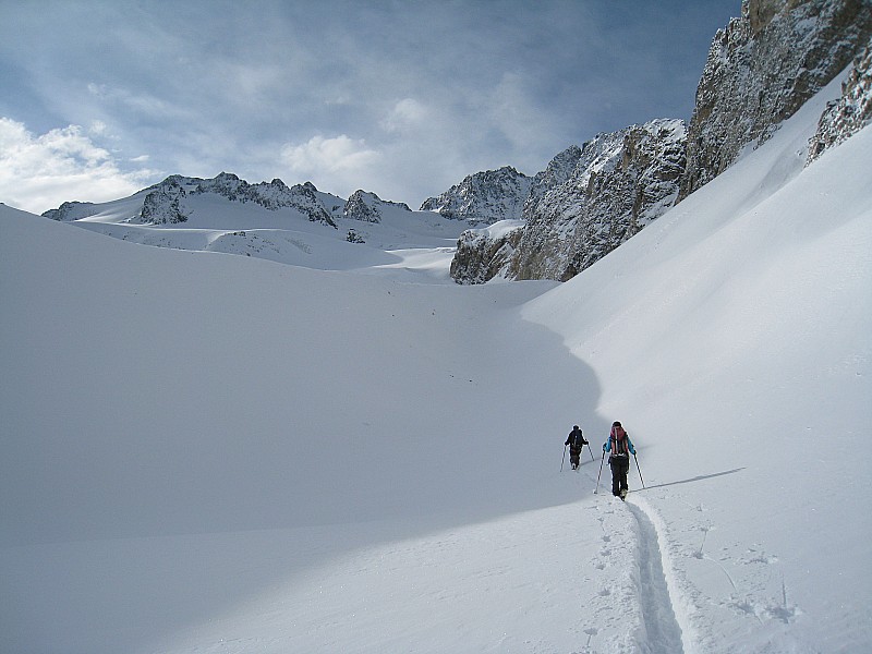 Montée au Dôme de Polset : Jonction avec le glacier de Gébroulaz