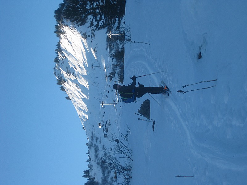 rémy à la montée : la remontée avant de basculé vers Praz de lys