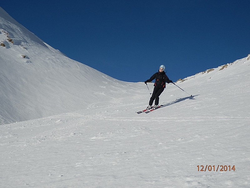 Très bonne descente : Karine en profite