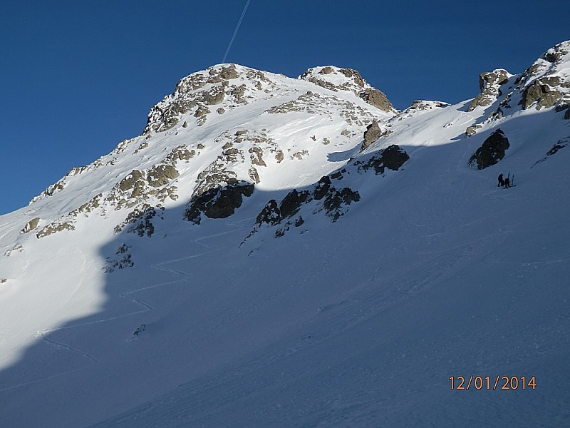 Trace de montée et sommet : du jour