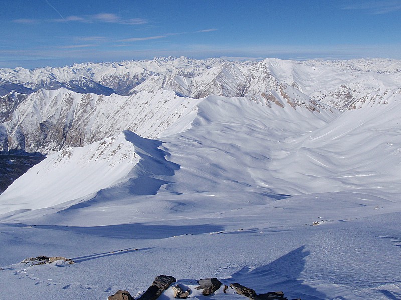 du Petit Parpaillon : du petit Parpaillon,vue au Nord sur Pellat et le vallon des Eyguettes