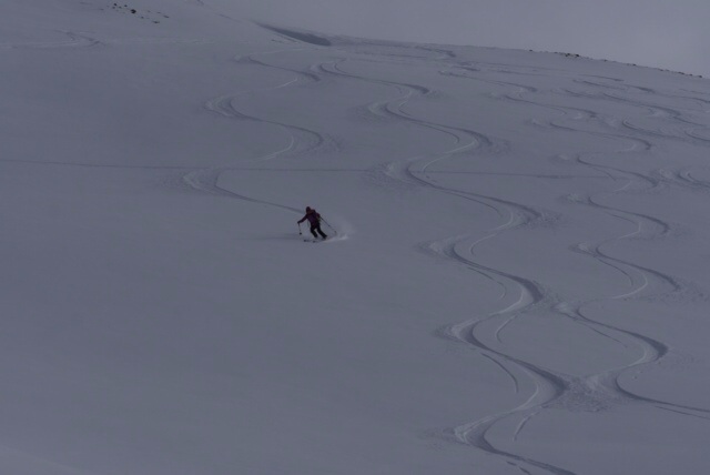 Magali trace : Facile à skier poudre légère et peu épaisse