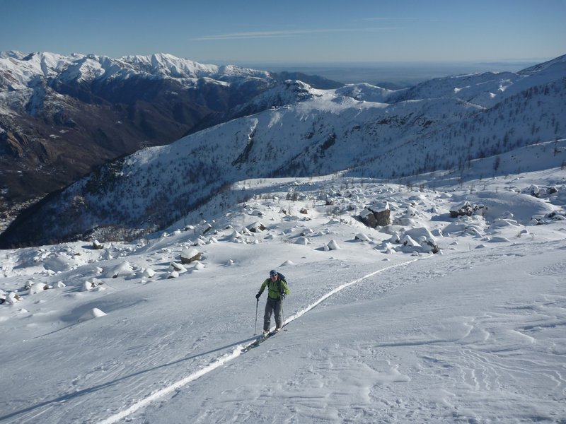 Monte Rosso d'Ala : Sur le replat a la cote 2000m, petite pause