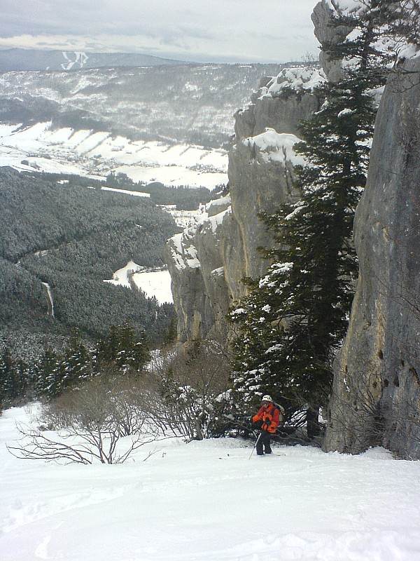 moucherotte-couloir ouest : le couloir esthétique prolonge la parois rocheuse