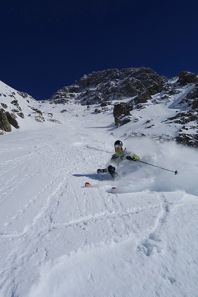 Couloir SW : Jérémy à pleine bourre!