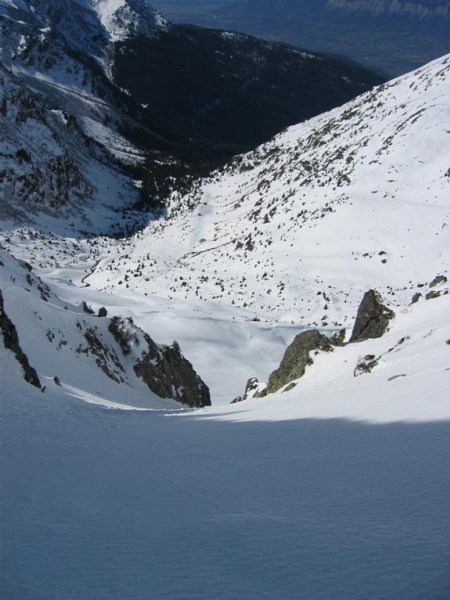 Pas du pin : Le couloir vu d'en-haut.