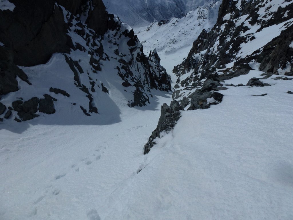 Couloir WSW : La partie haute du couloir