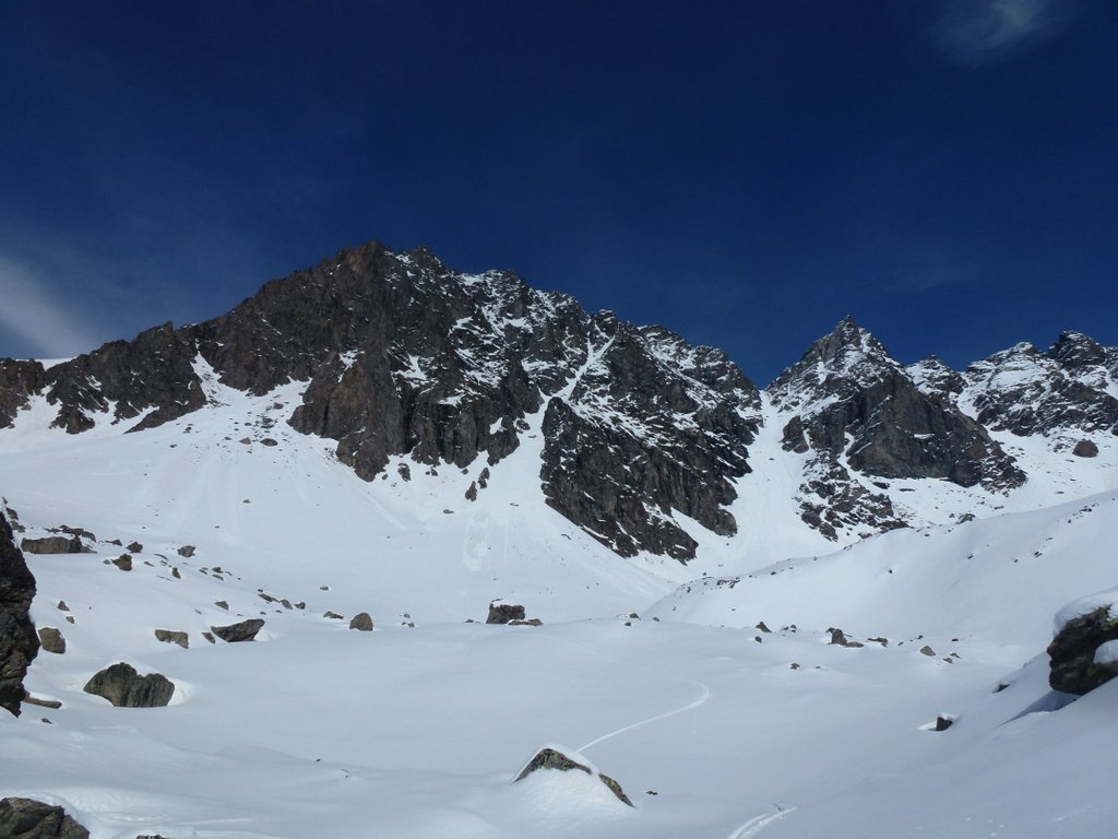 Grande Aiguille : Grande Aiguille et couloir du col du Moine