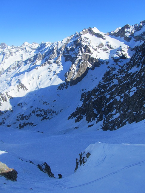 glacier de Chabournéou : depuis le col de verdonne, couloir en bonne poudre au départ