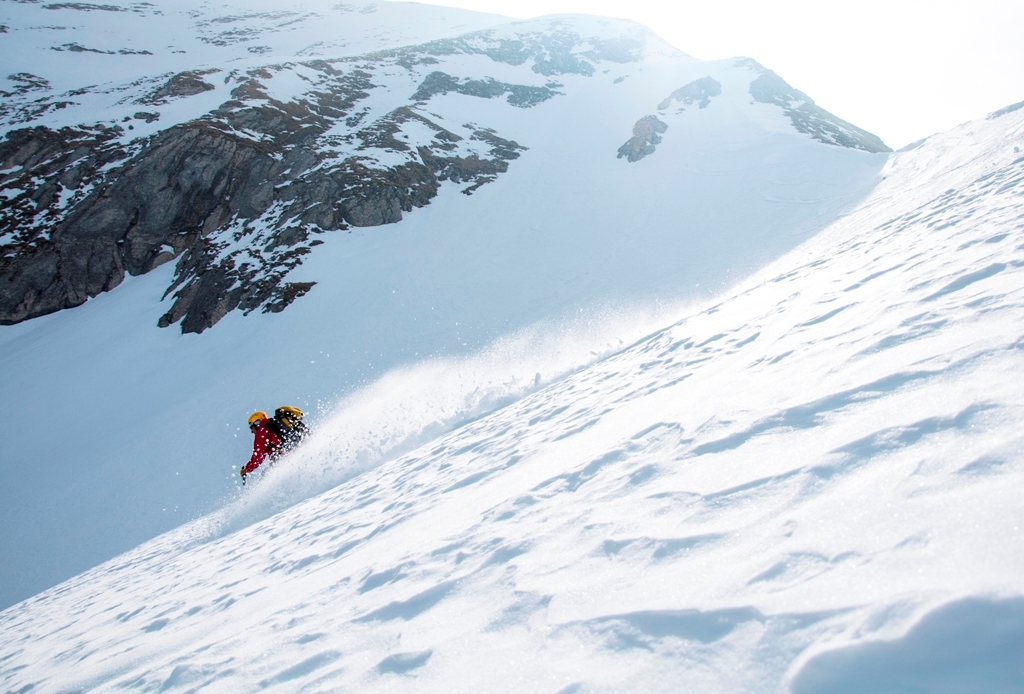 Photo Christophe : Enfin du ski :) Cette descente vers la faille était la seul correct de la journée