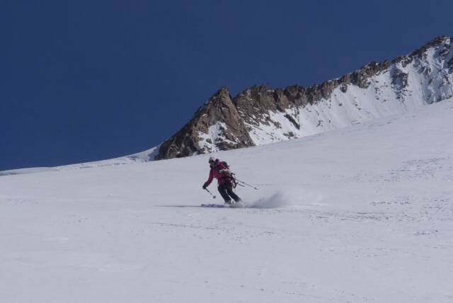 Plus bas : Grandes pentes en soufflée dure