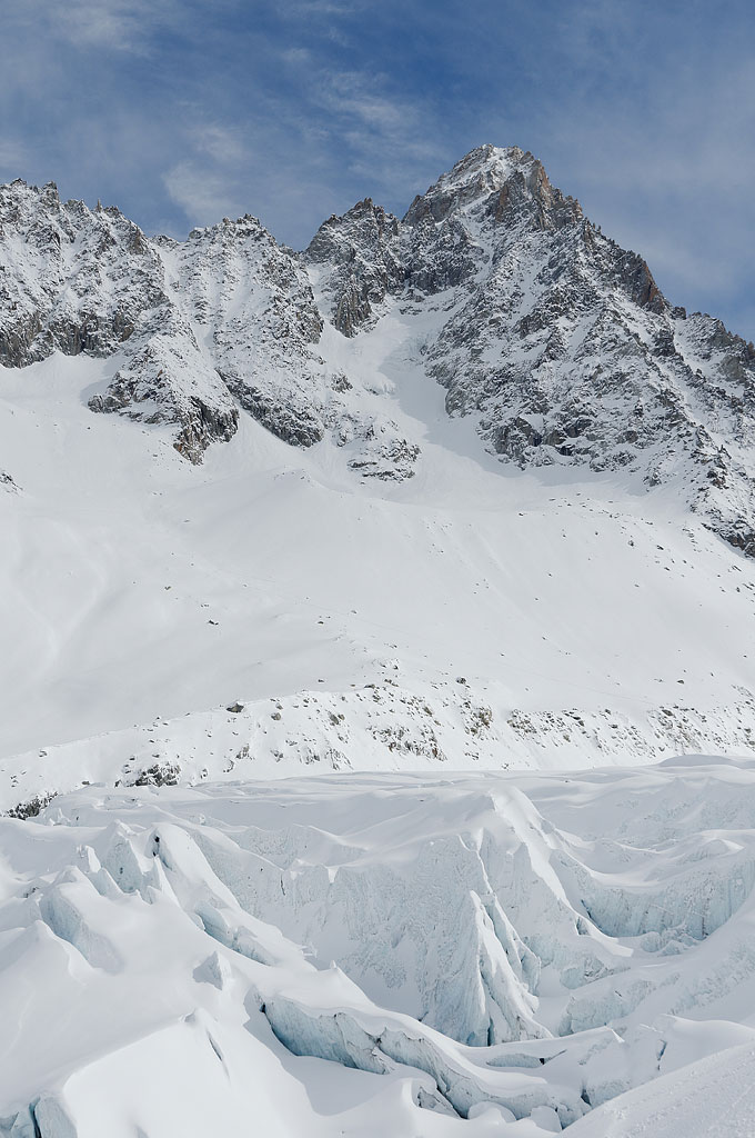 Chardonnet : En montant sur le plat du glacier