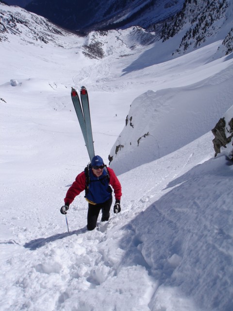 Les derniers mètres : Dans le petit couloir au nord du col