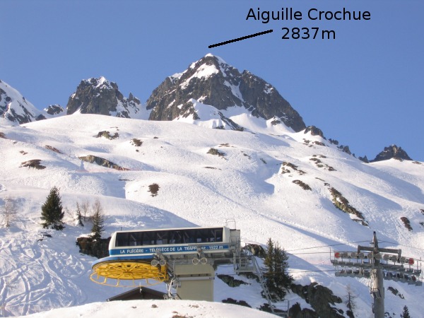 L'Aiguille Crochue : L'Aiguille Crochue depuis la gare d'arrivée du téléphérique de la Flégère.