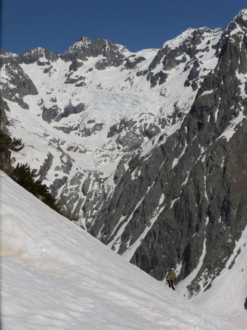 Vires d'Ailefroide : Direction nord face au Glacier Blanc