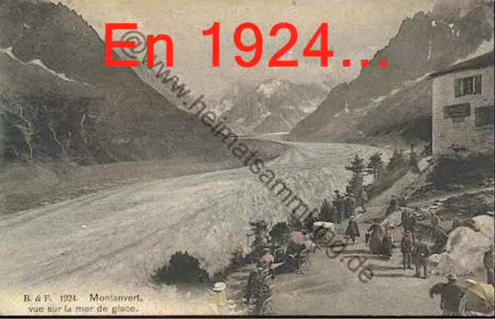 le Montanvert en 1924 : Pas besoin d’échelles pour aller au Refuge du Couvercle, à l’époque.