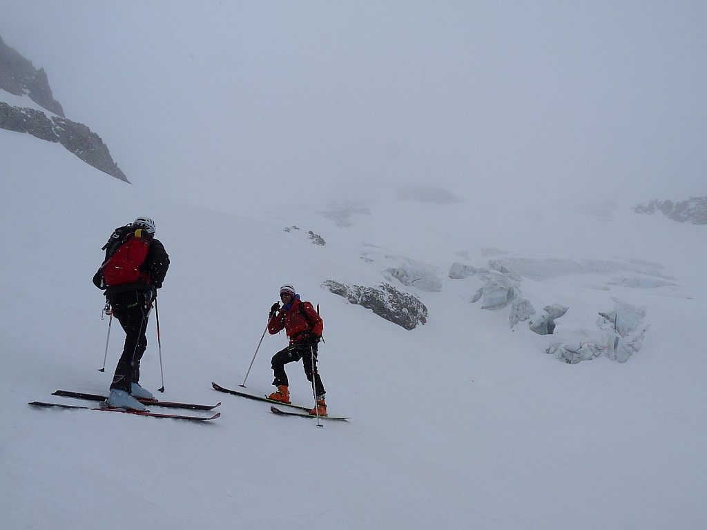 Glacier des Agneaux : on retrouve de la visibilité en descendant
