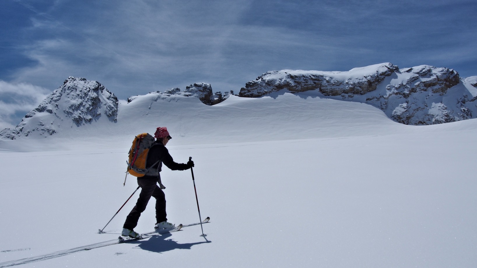 #19 Le Mont Pelve (3260 m) : A Florence, le plaisir de tracer . Le Mont Pelve (3260 m) : A Florence, le plaisir de tracer .