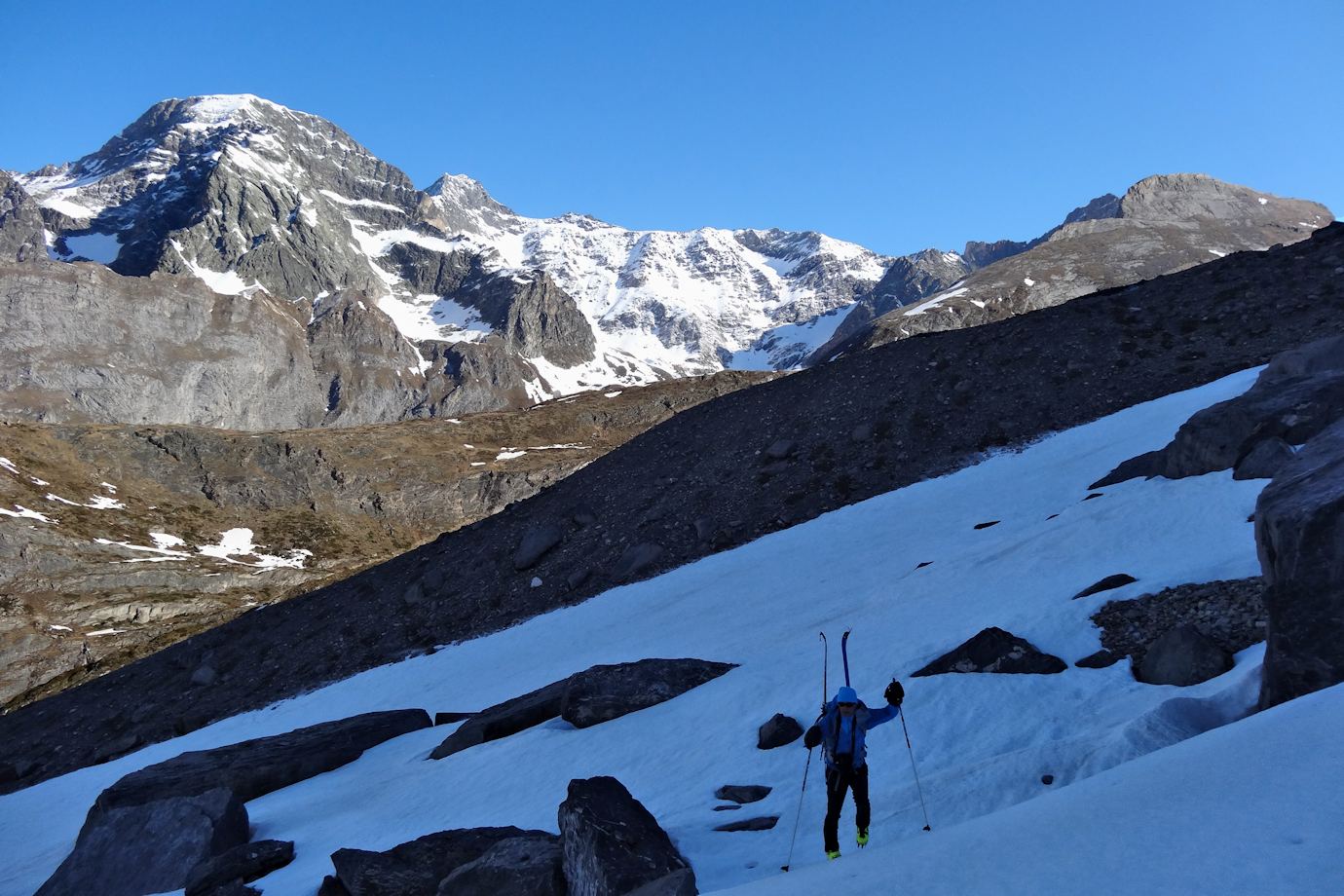 #9 Devant la pointe du Vallonnet : Après la première modification d Devant la pointe du Vallonnet : Après la première modification d'itinéraire.