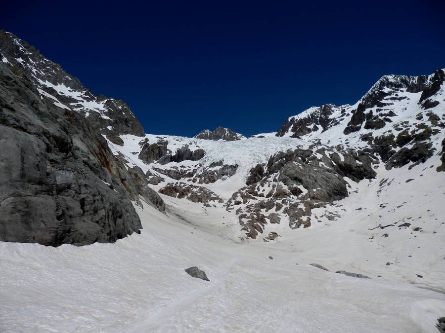 Glacier Blanc : On chausse un peu avant