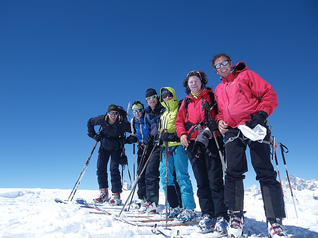 Glacier Alphubelgletcher : Jour 3 - La fine équipe - Marc, Jeroen, Antoine, Aude, Julie, Julien