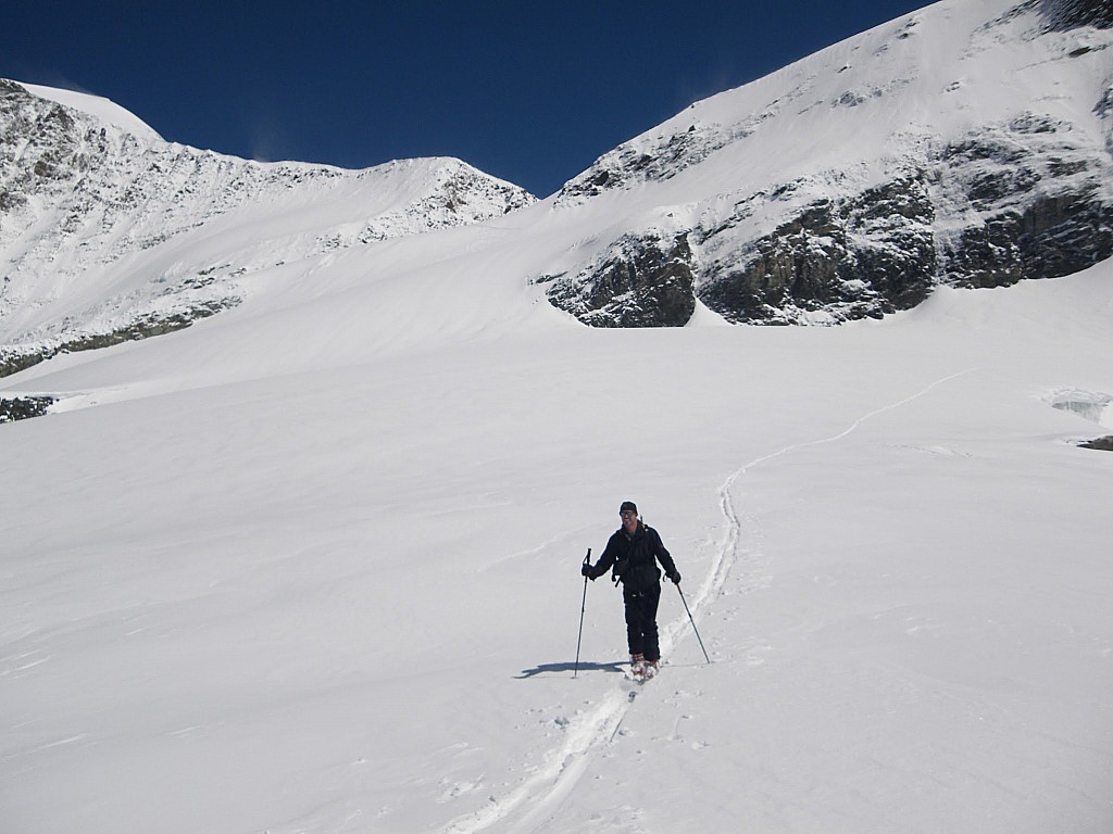 Glacier Alphubelgletcher : Jour 3 - Marc devant le col Alphubeljosh.
