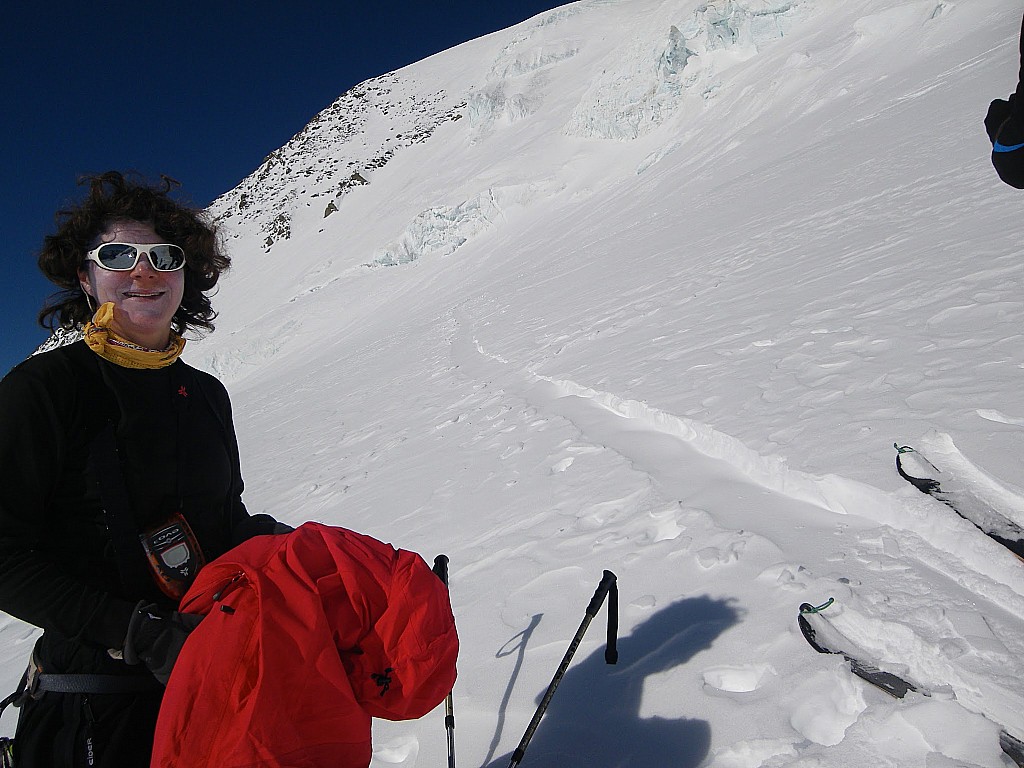 Montée Alphubel : Jour 4 - Il y a des coins où il ne faut pas trainer. Plus que 300m.