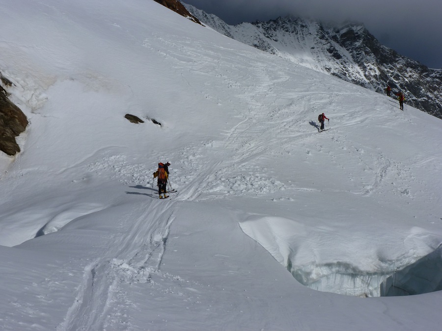 pont de neige : le seul franchissement de crevasse