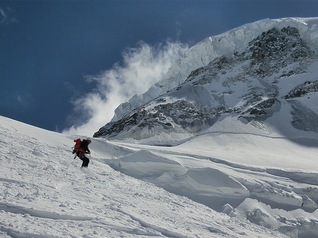 Descente face nord du Mt Blanc : Sous l'épaule nord du Goûter