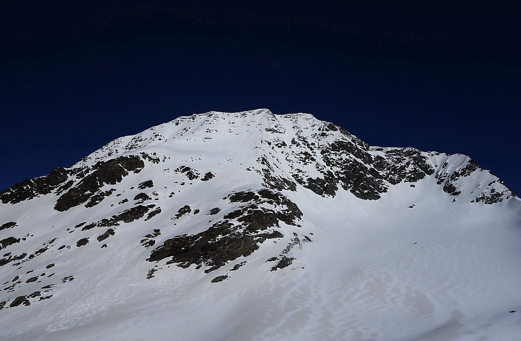 Dôme de Polset : La face convoitée, et 2 skieurs (petits points) en train de monter...