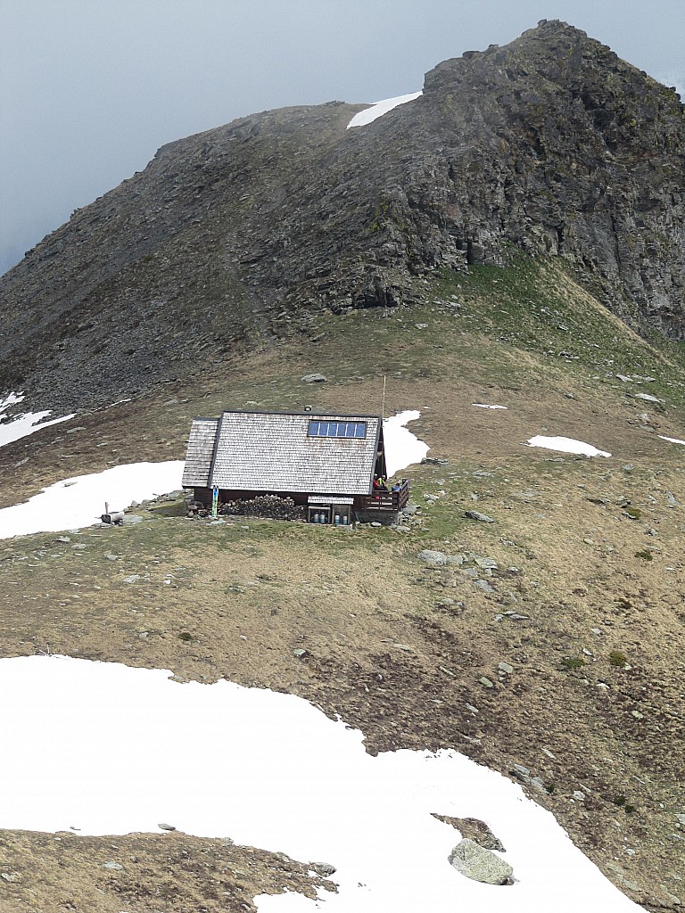 De retour au refuge : pour une pause casse croute.