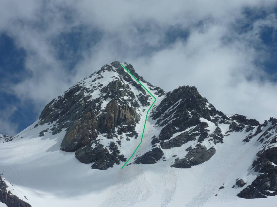 Couloir SW Gebroulaz : Depuis le glacier de Chavière