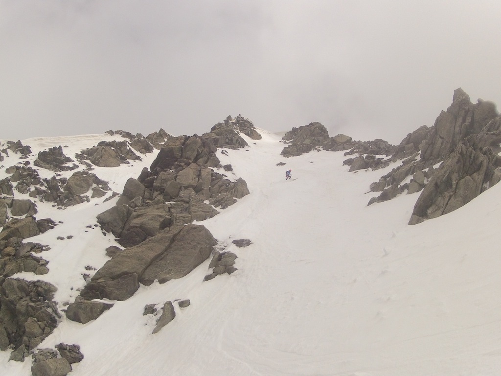 Gébroulaz : Vue de mi-couloir sur Tienos en action