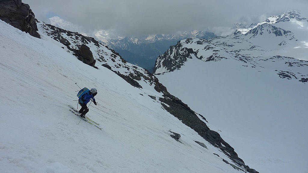 Couloir SW Gebroulaz : Alex dans le couloir !