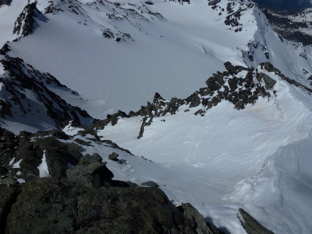 Mt de Gébroulaz : Le haut du Couloir SW