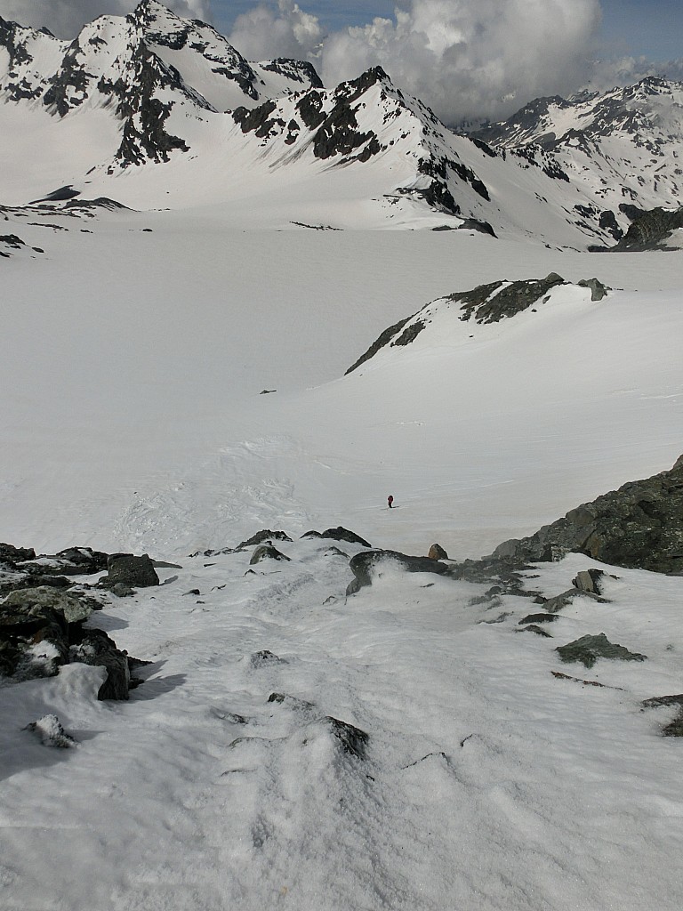 Mont de Gébroulaz : final, les 15 m rocheux