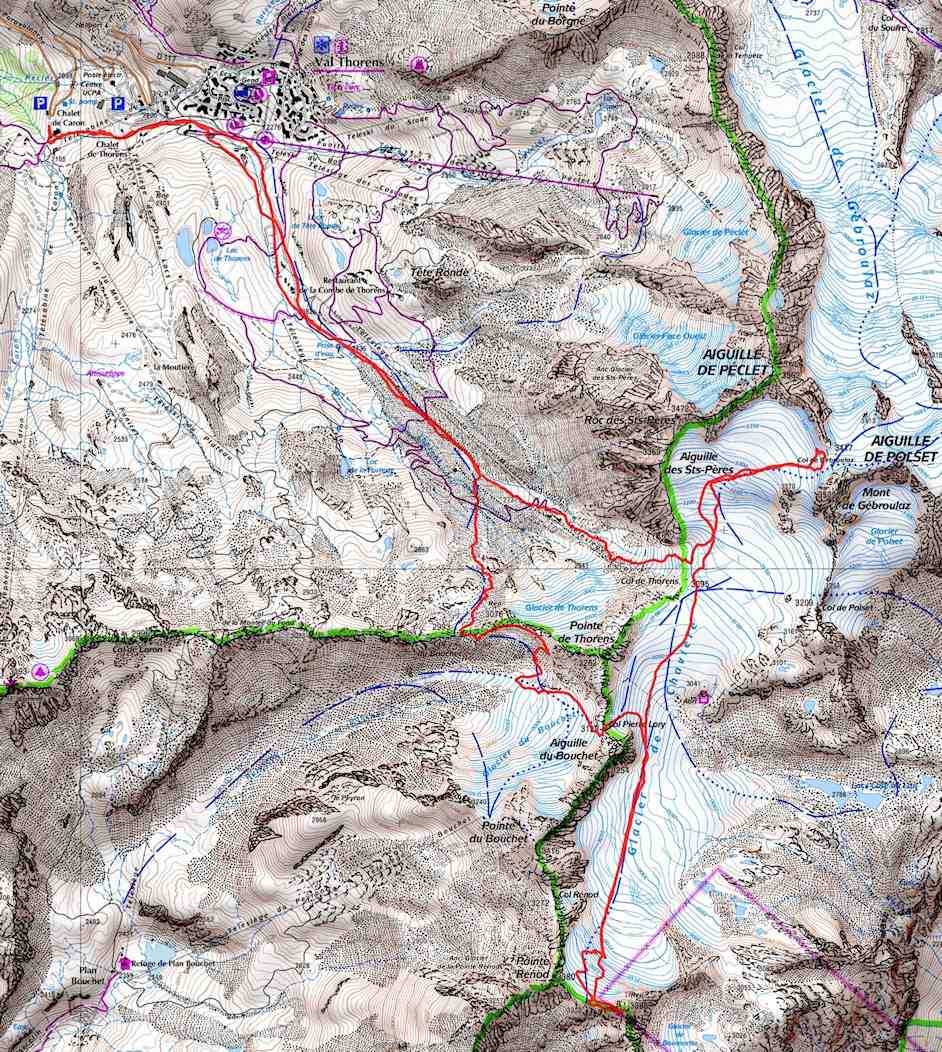 Pointe Rénod & Gébroulaz : Vue de l'itinéraire (22,5 Km)