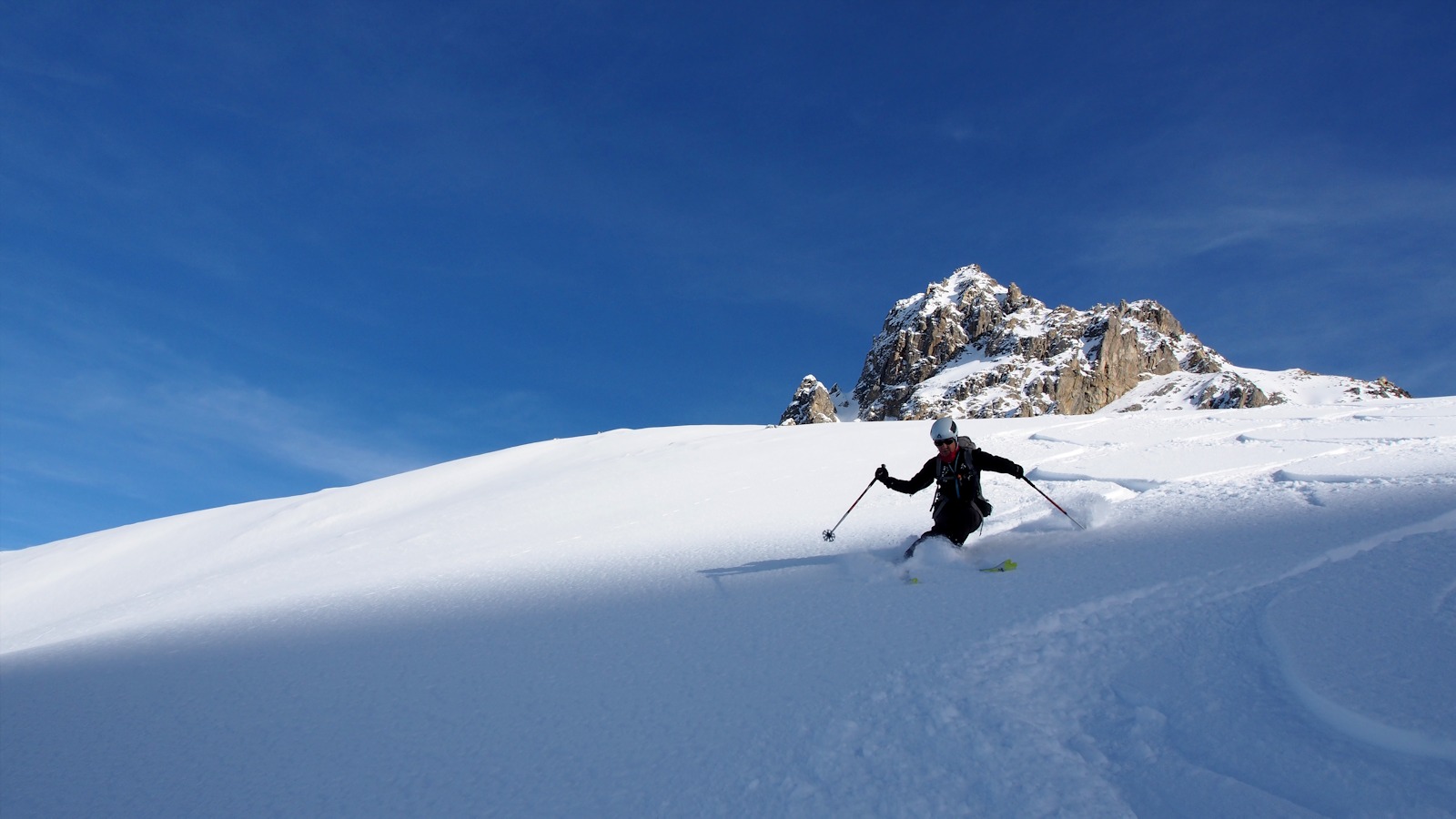 Du bon ski : Malgré une neige peu glissante dans la partie haute.