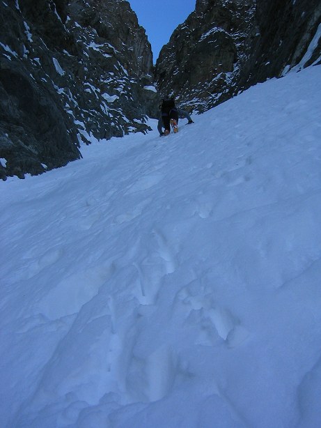 partie sup : c'est raide !
bonne neige !