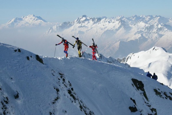 sommet du  Grand Mont : les chamois sur l'arrête juste avant le sommet