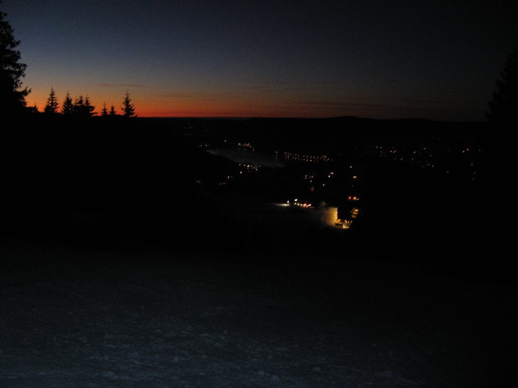 Le soir à la tombée de la nuit sur la piste de la Mauselaine!